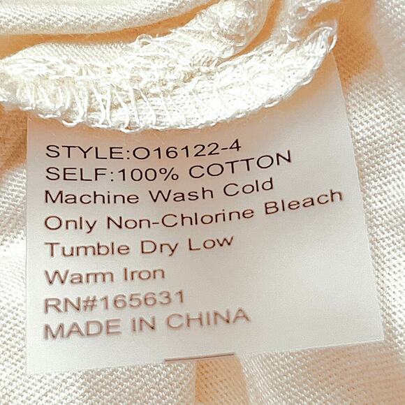 Johnny Was Calme Scoop Neck High-Low Cotton Tank Top Ivory Cream Womens Sz M NWT - Picture 7 of 8